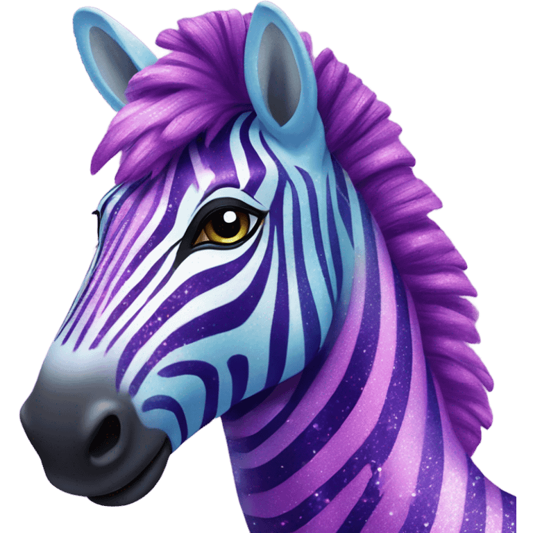 Lisa frank rainbow zebra with glitter purple stripes emoji