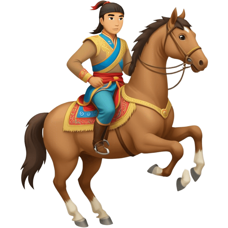 mongolian man on horse emoji