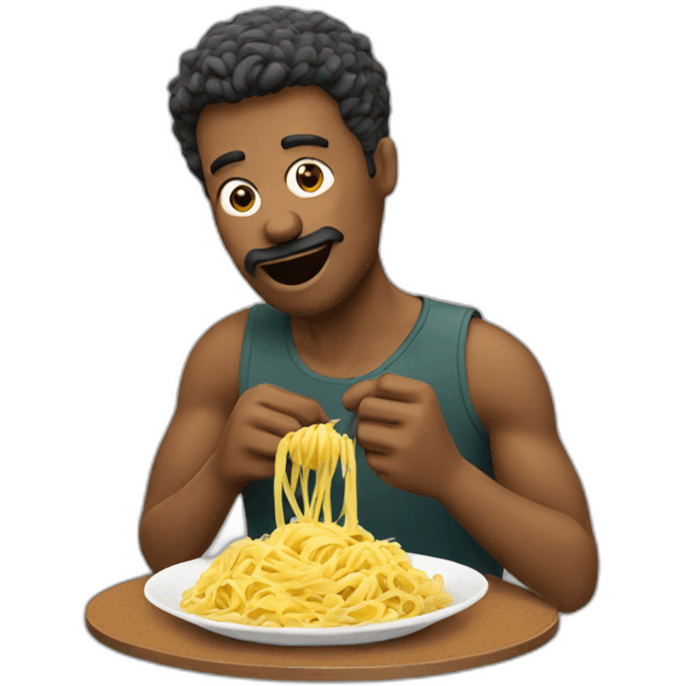 Man eating pasta emoji