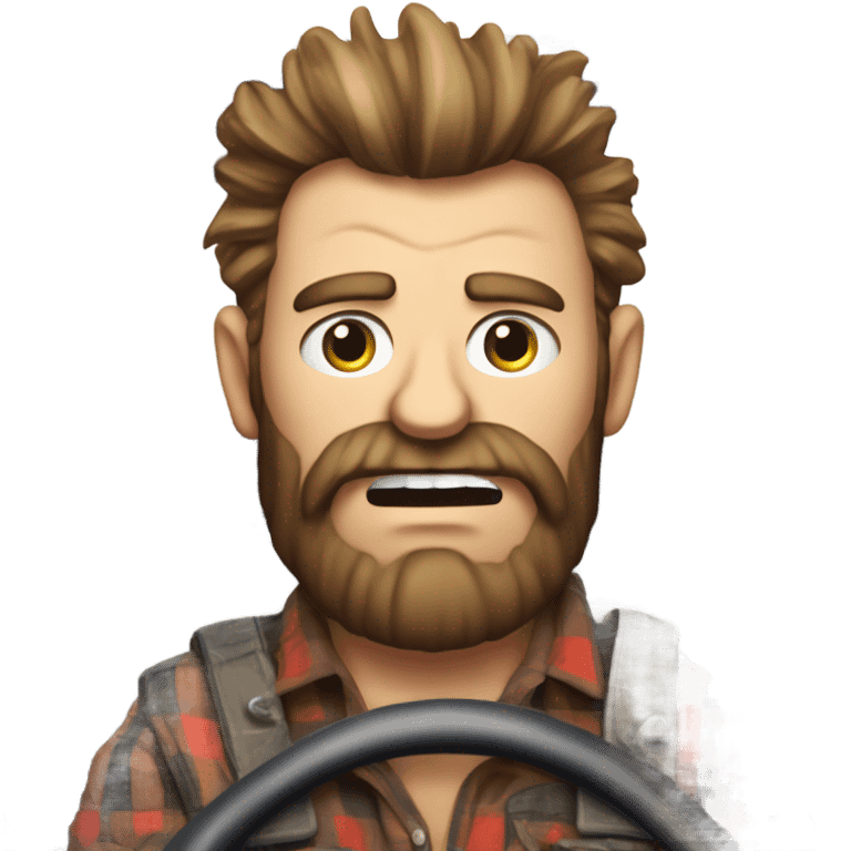 Angry Hillbilly in a diesel truck emoji