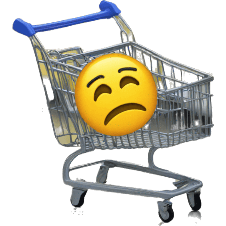 out of stock sign on a shopping cart emoji