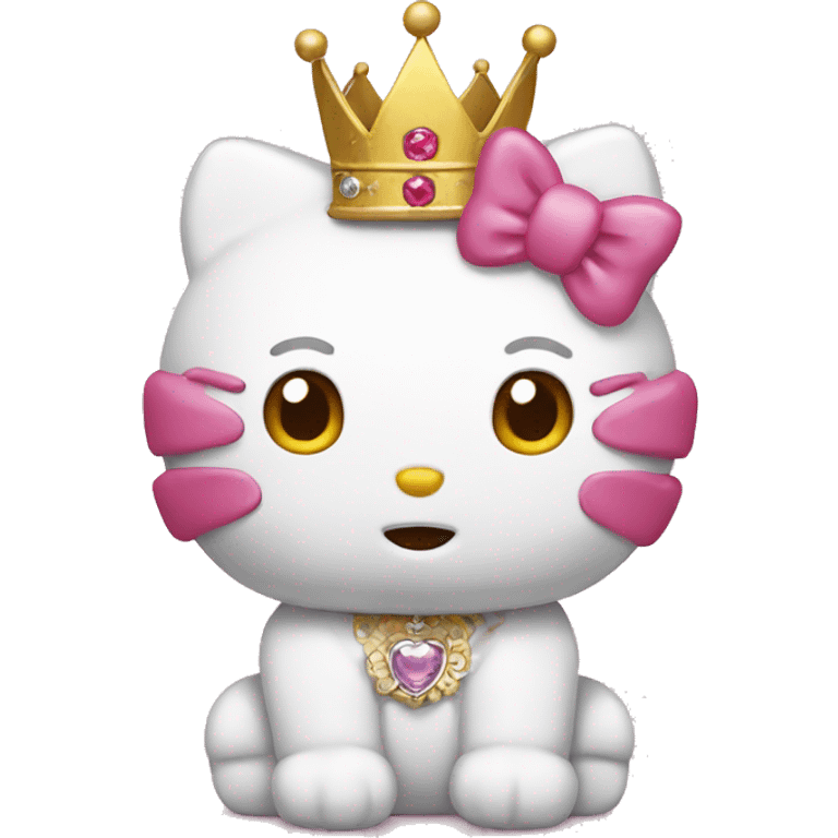 Hello kitty with crown emoji