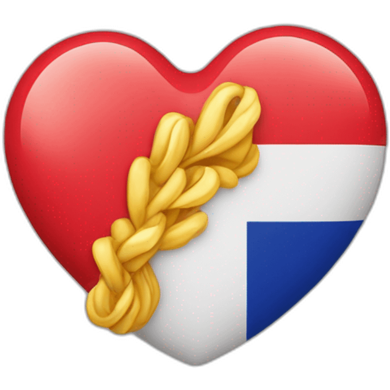 coeur rouge avec le drapeau de l'Allemagne et de la France emoji