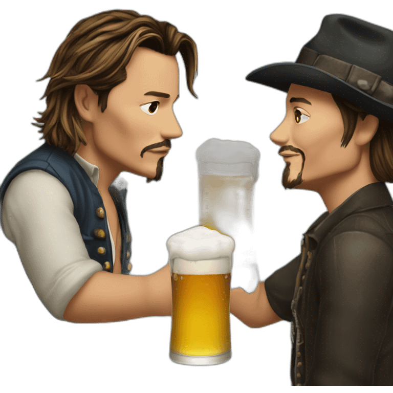 Jonhy depp drinking beer emoji