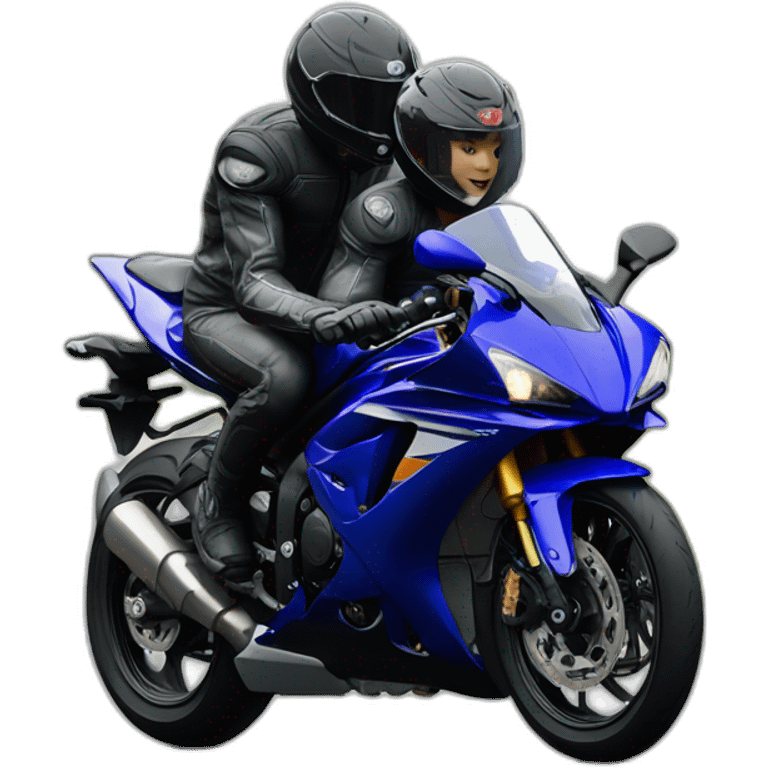 three people driving yamaha r6 emoji