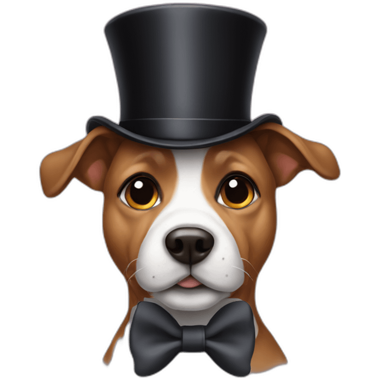 Dog wearing top hat emoji