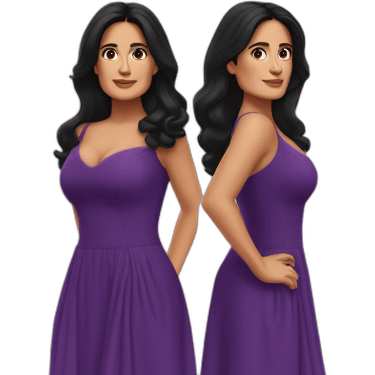 salma hayek purple dress emoji