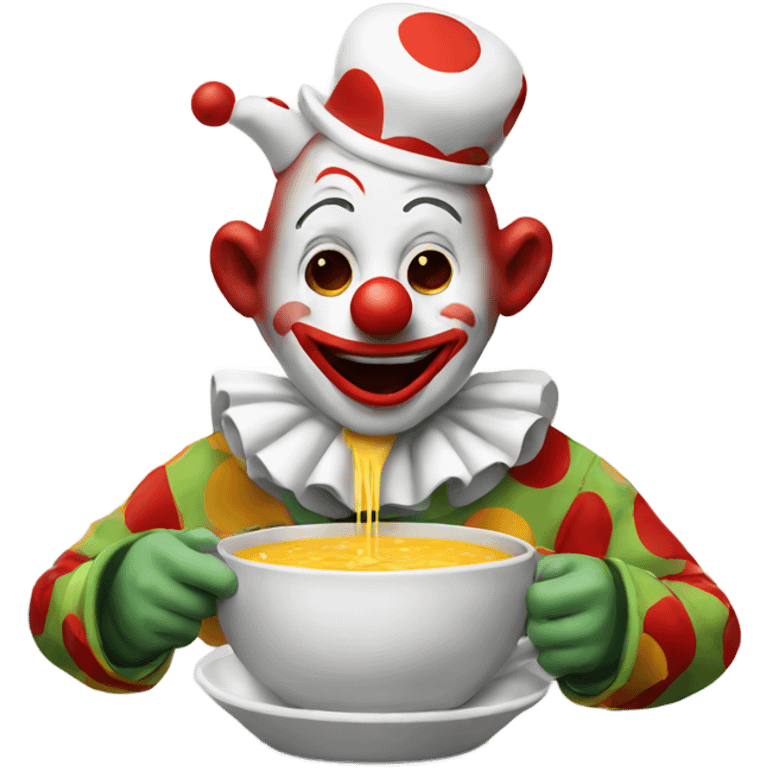 clown eating soup emoji