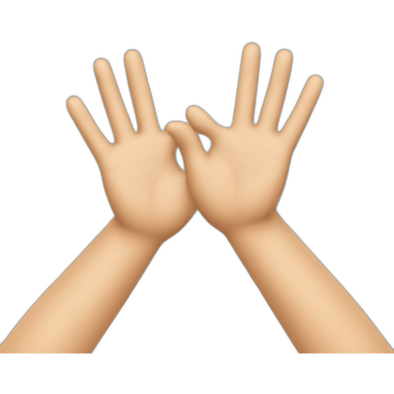 two hands doing a high five neutral emoji emoji