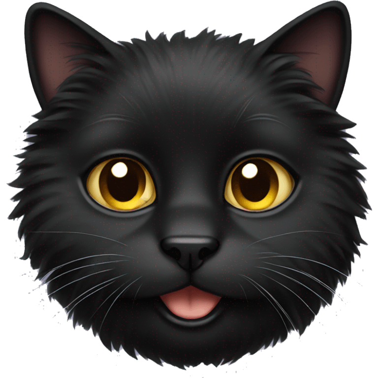 Black fluffy cat emoji