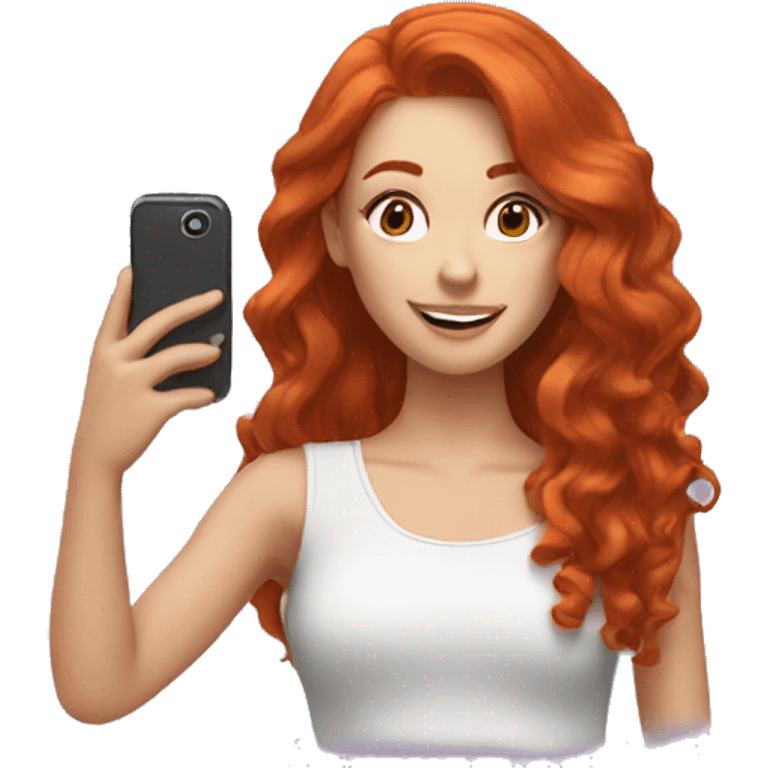 Redhead girl taking a selfie emoji