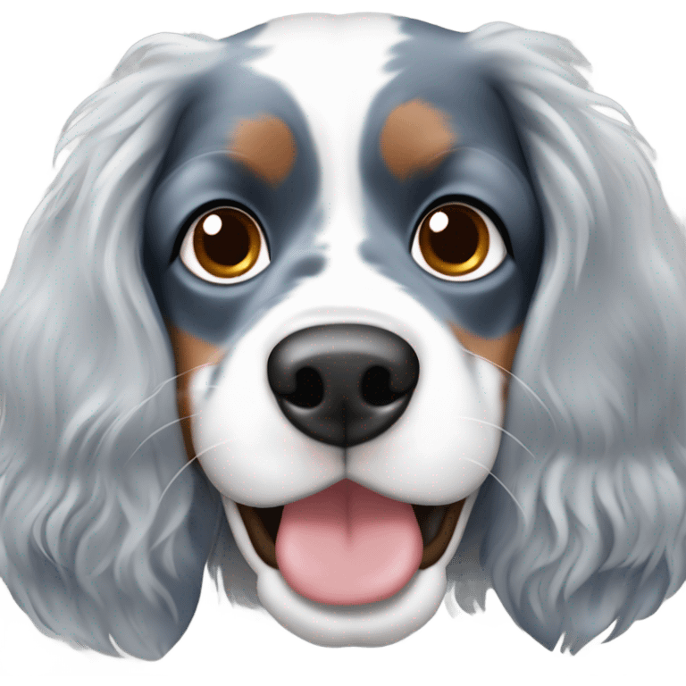 blue merle cavalier spaniel  emoji