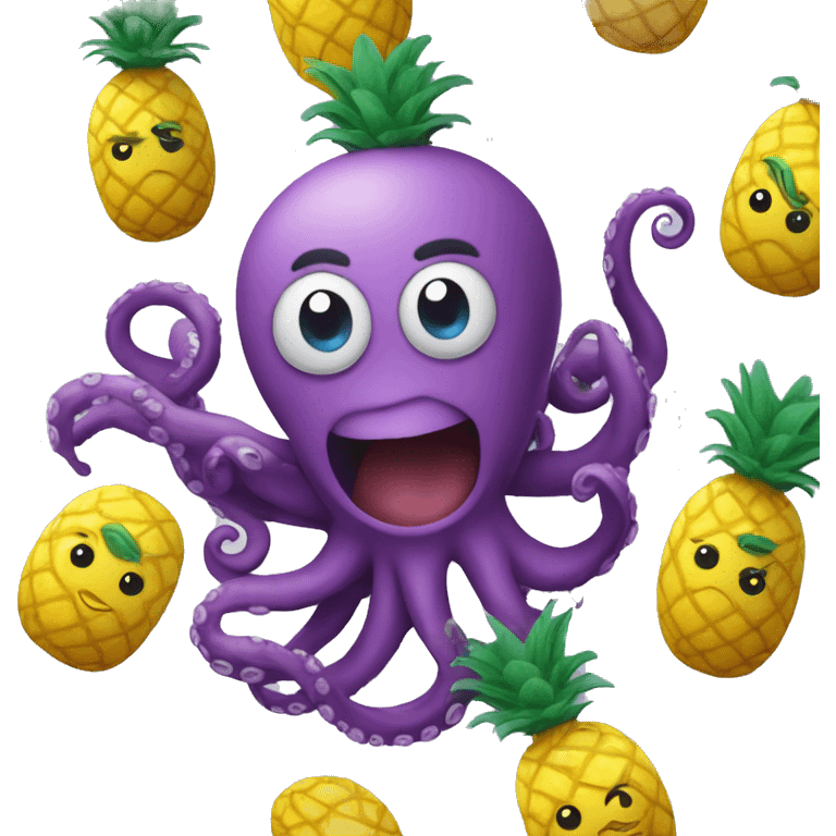 Octopus juggling pineapples emoji  emoji