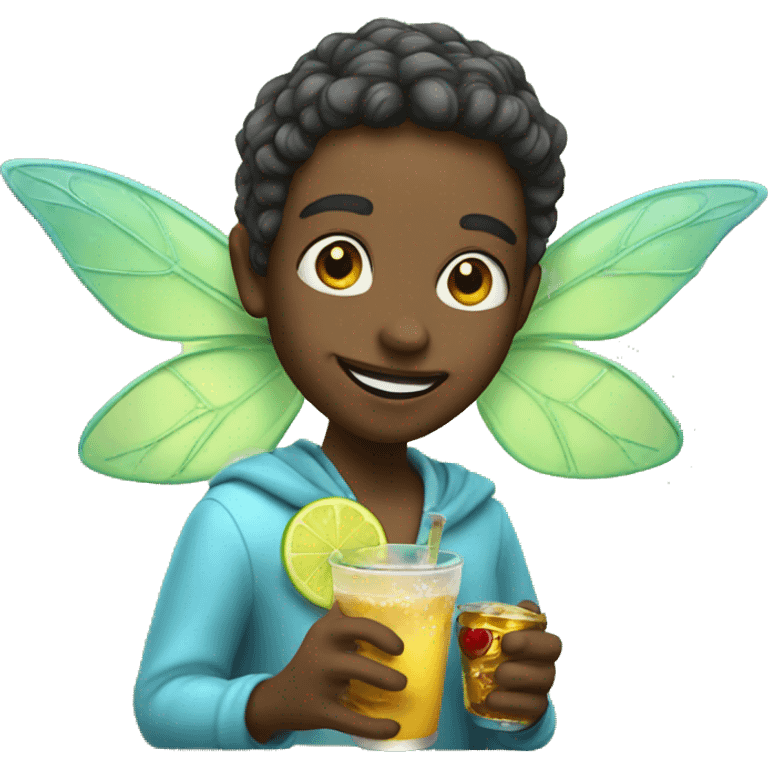 fairy with drink emoji