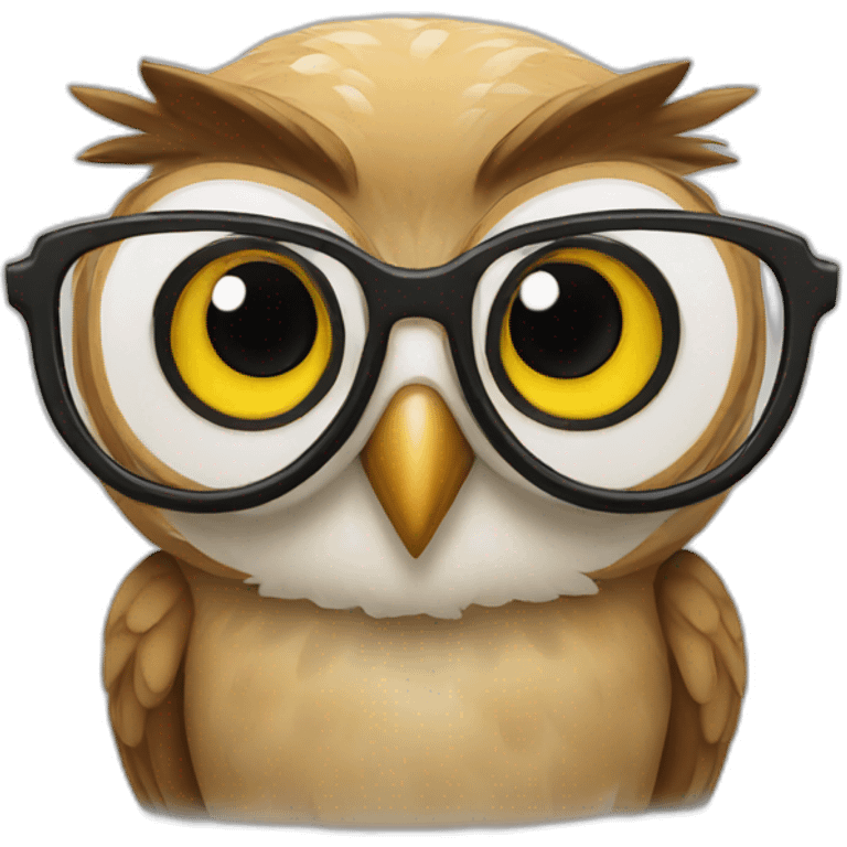 Owl with nerd glasses emoji