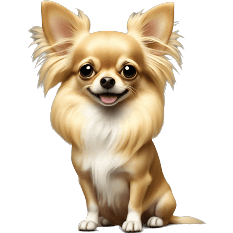 blond long haired chihuahua on its hind legs  emoji