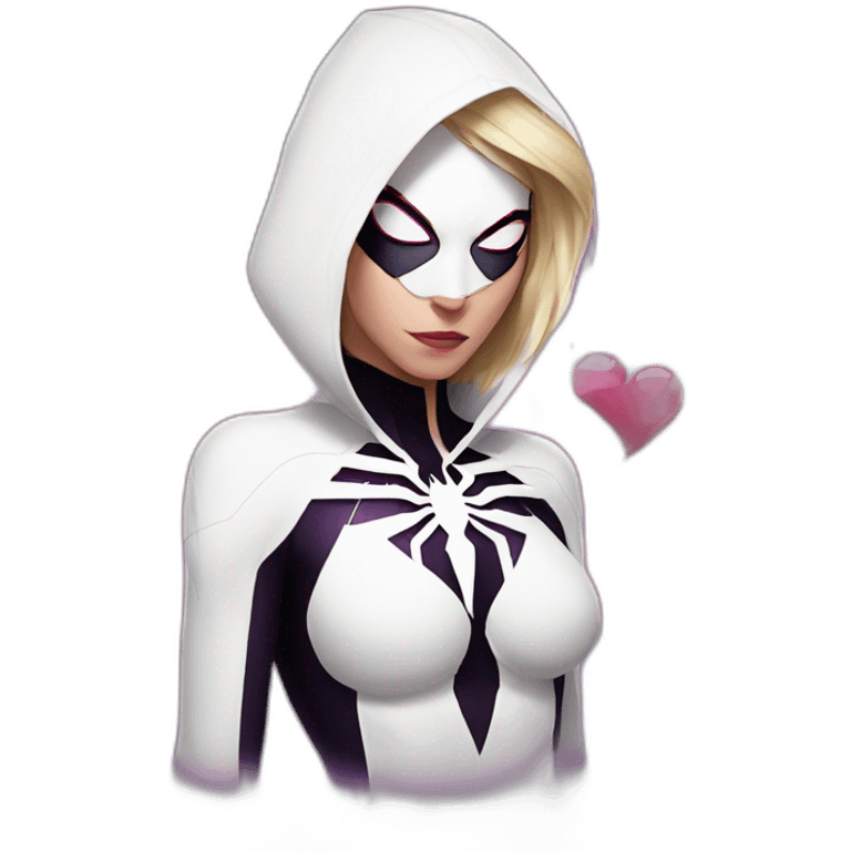 Spider-Gwen with a broken heart emoji