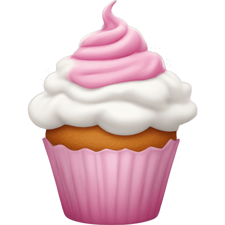 Pink cupcake with whipped cream emoji