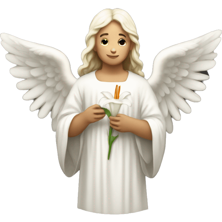 Angel Gabriel holding white lily emoji