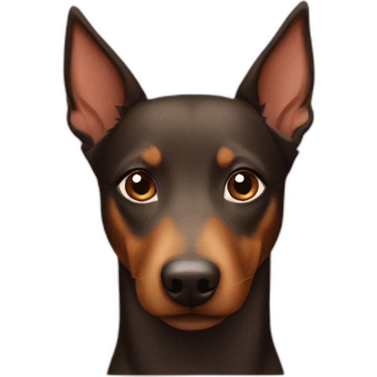 australian kelpie, fully brown face emoji