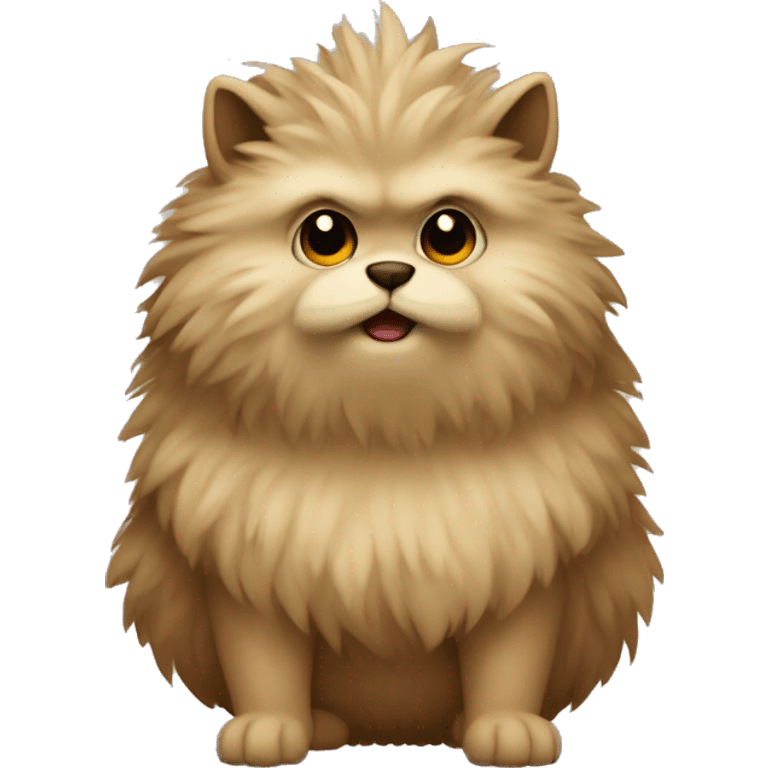 Brown beige fluffy Fakémon emoji