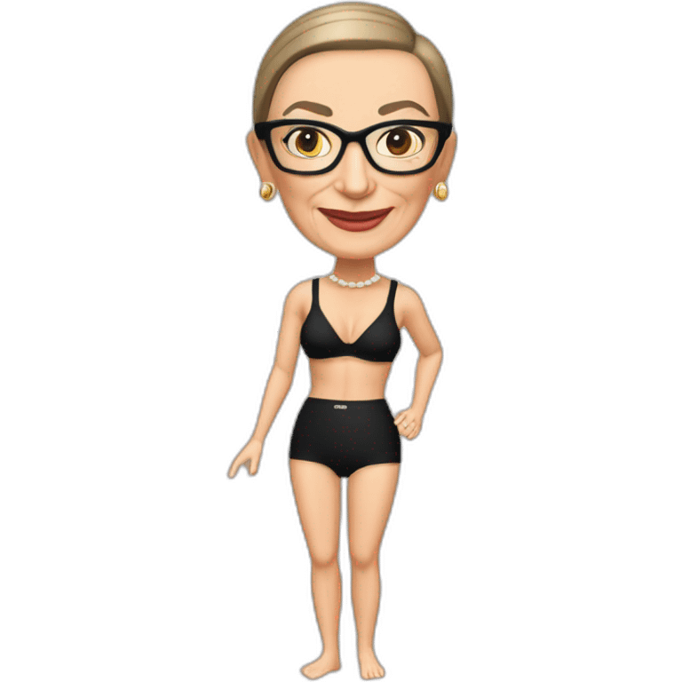 sexy ruth bader ginsburg wearing only a bikini bottoms top exposed (full body, ios17) emoji