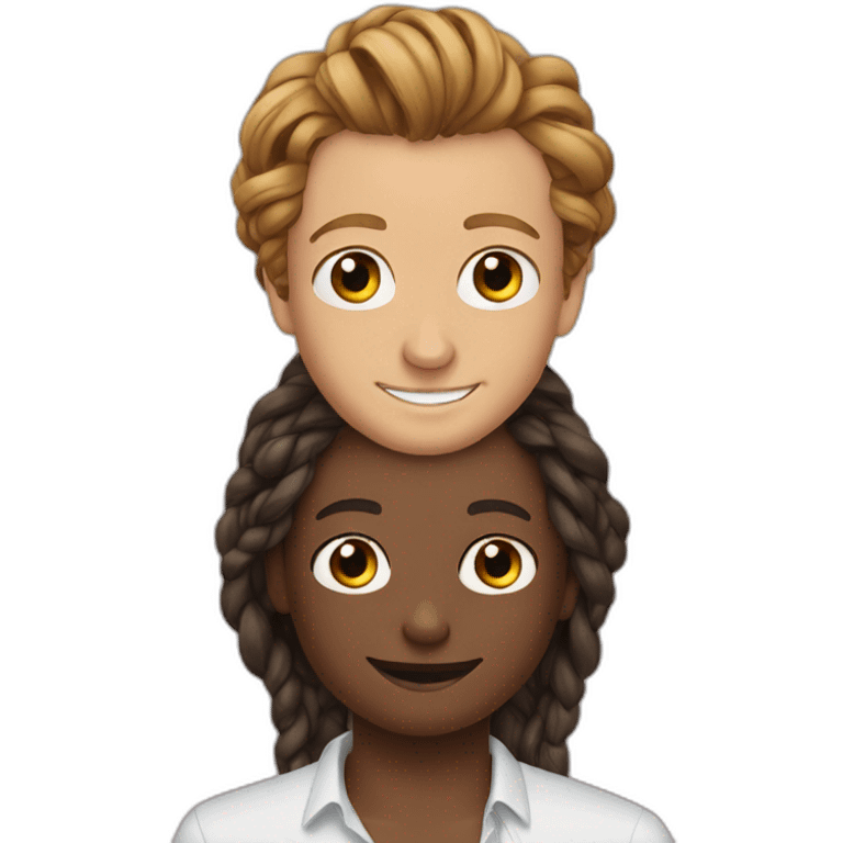 Simon baker hug a black girl brown eyes and long African braids emoji