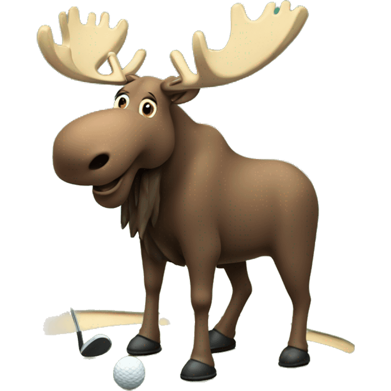 moose golfing  emoji