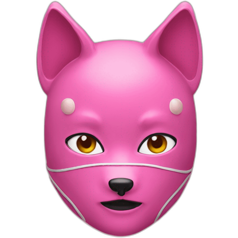 pink women wearing full kitsune mask emoji