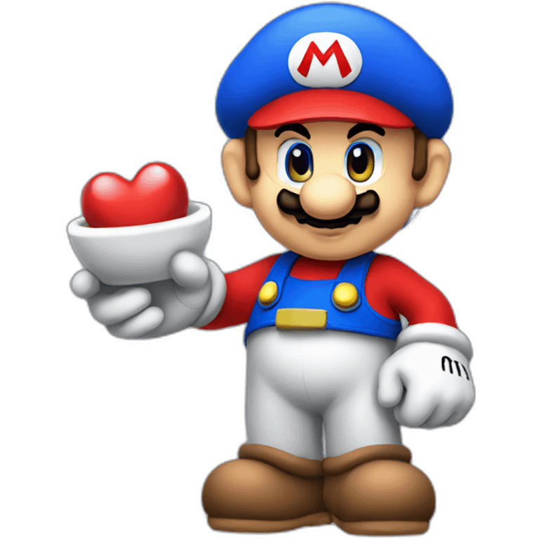 super Mario in love emoji