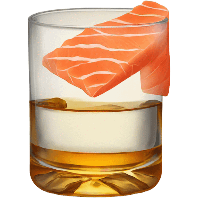 Whiskey and smoked salmon emoji