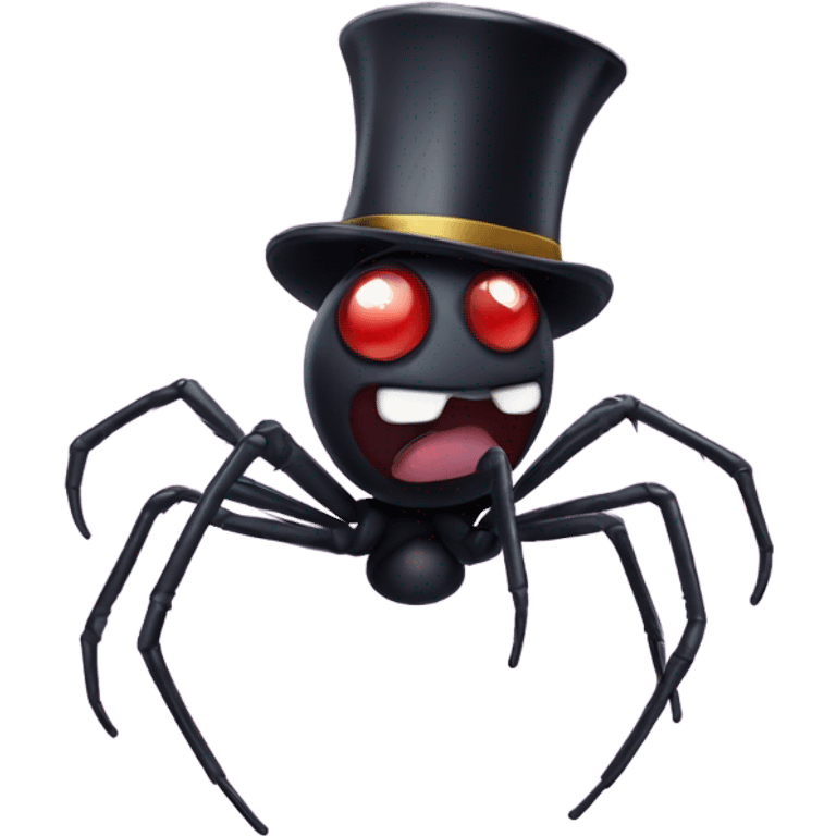 Spider dancing with a top hat emoji