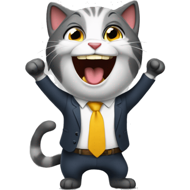 excited business cat emoji