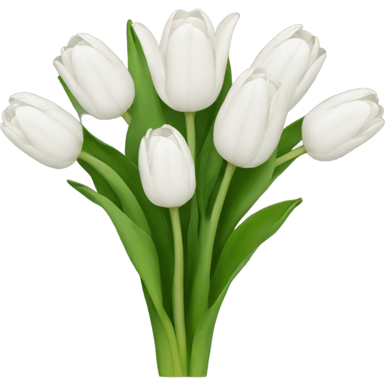 white tulip bouquet  emoji