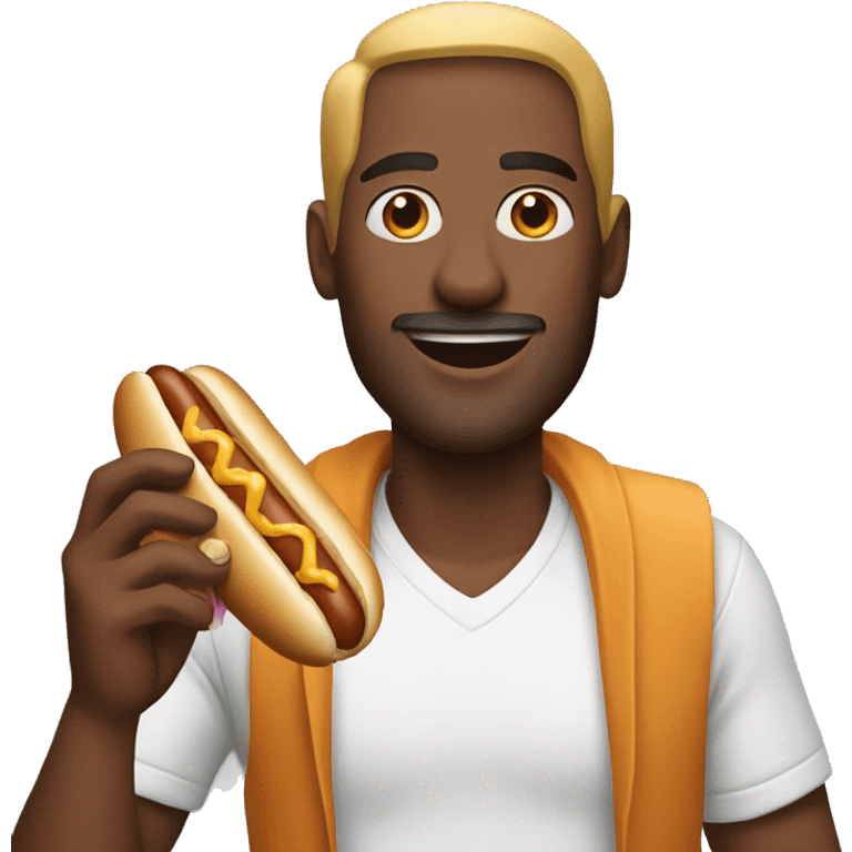 Man holding hot dog  emoji