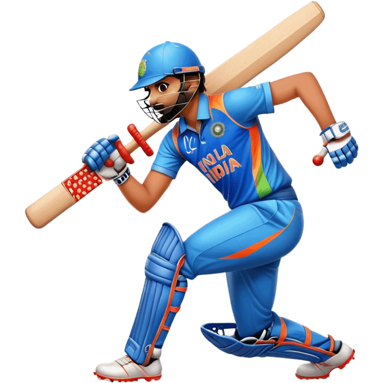 Cinematic Realistic Cricket Pop Culture Emoji, depicted with a dynamic, action‚Äêpacked scene capturing the spirit of India's beloved sport rendered with vibrant textures and energetic lighting. emoji