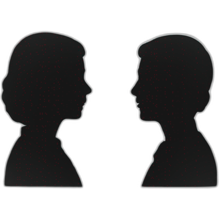 two people in silhouettes talking to each other emoji