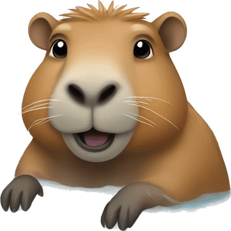 capybara in a blue hot spring  emoji