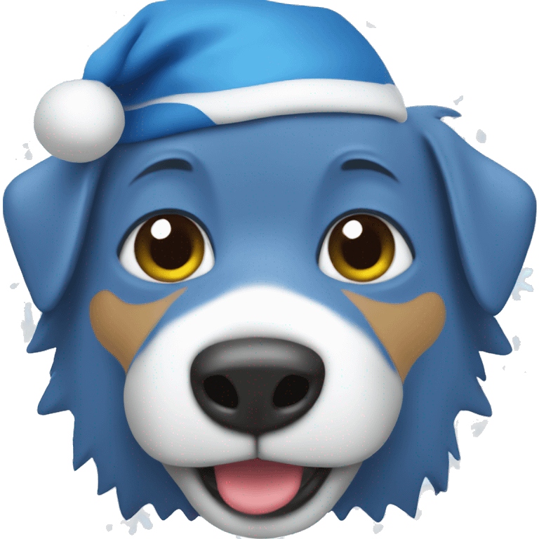 Bluey with Santa hat emoji