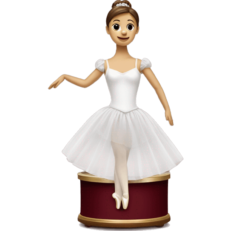 burgundy music box with white ballerina standing back emoji