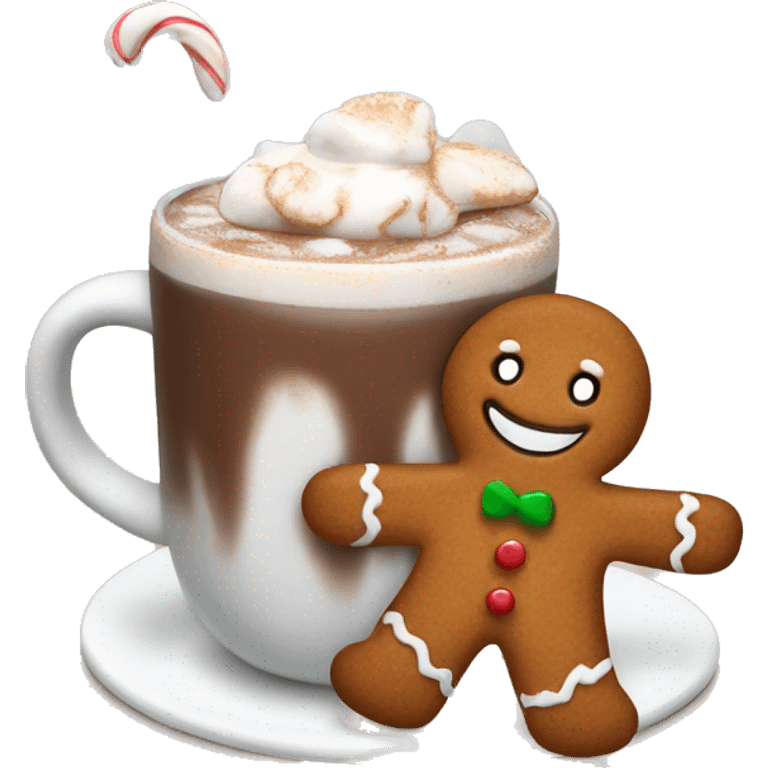 Gingerbread man drinking hot chocolate emoji