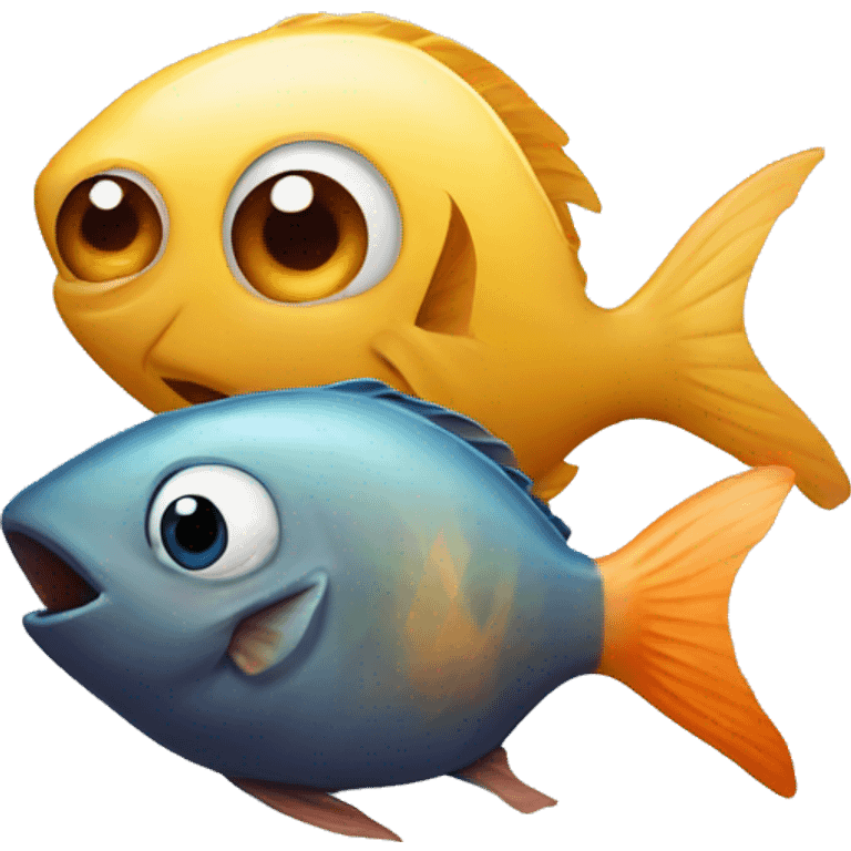 C and D with a little fish in the center emoji