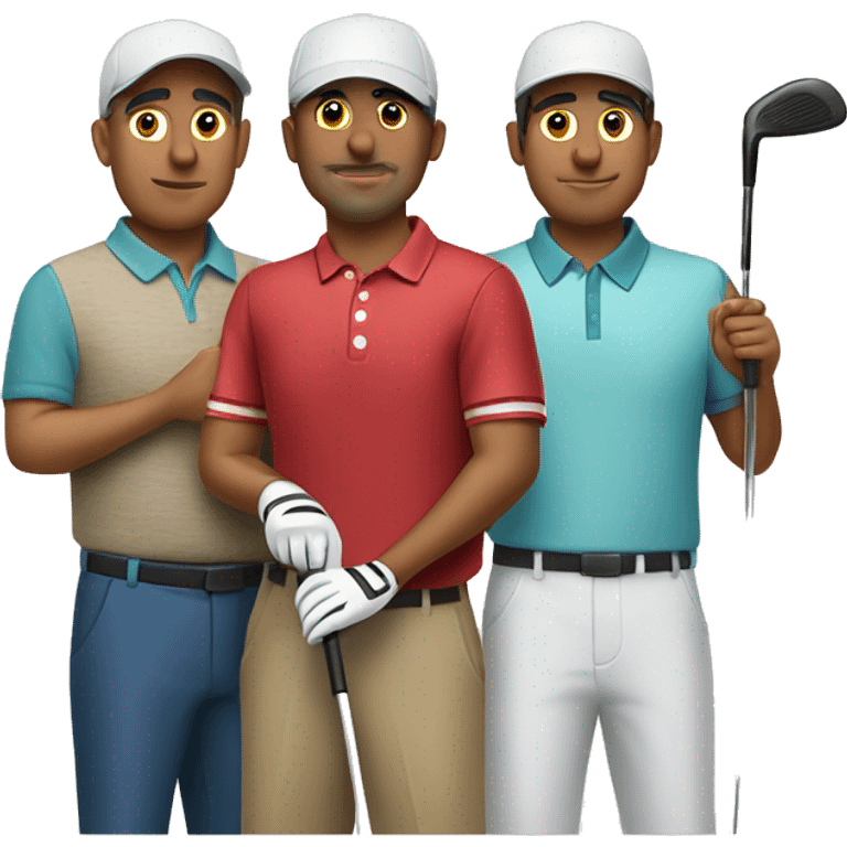 three hispanic men golfing emoji