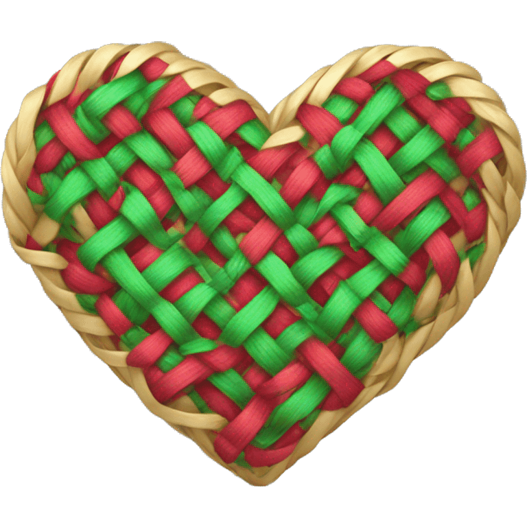 Woven Christmas heart emoji