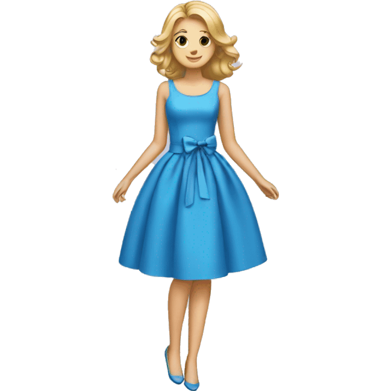 blue dress with bows emoji