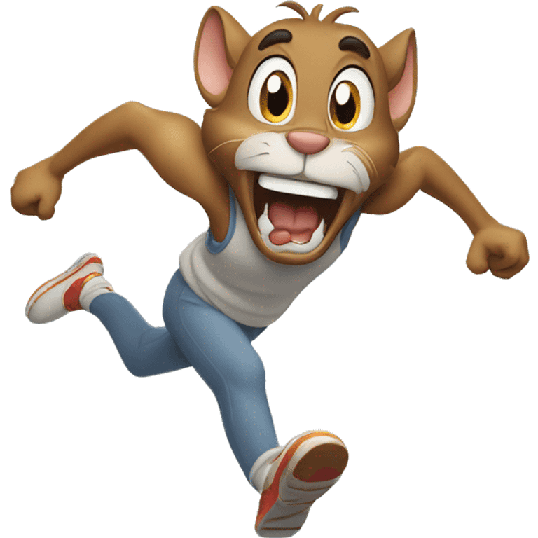 running Jerry(from tom and jerry), scared emoji