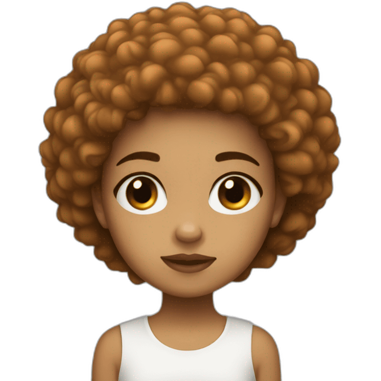 Light skin girl afro orange cry emoji