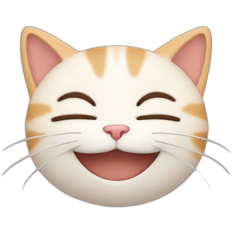 Cat smiling while closing eyes emoji