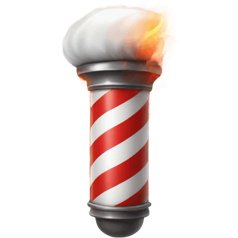 barber pole on fire emoji