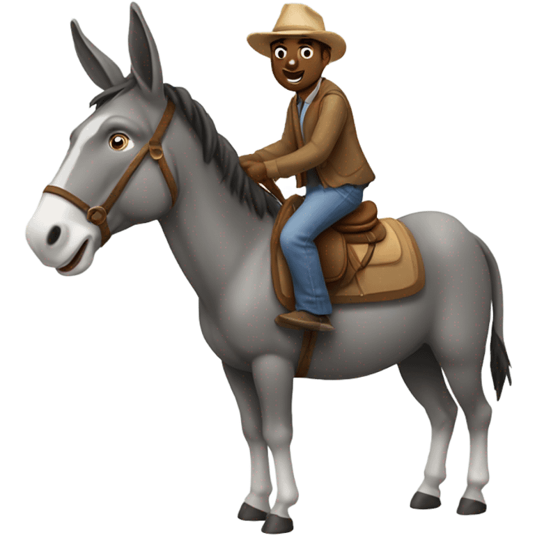 Donkey riding a horse emoji